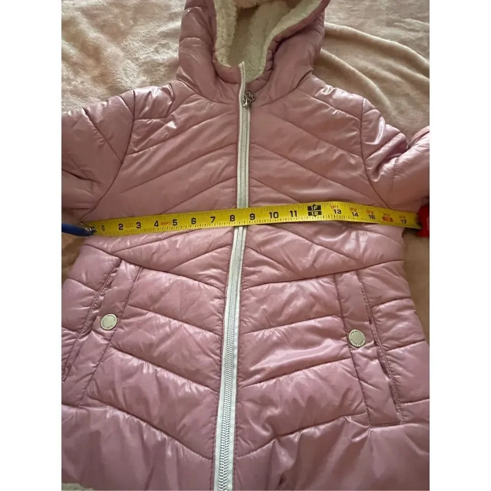 Michael Kors Girls Quilted Sherpa Lined Puffer Coat Pink Size 10/12